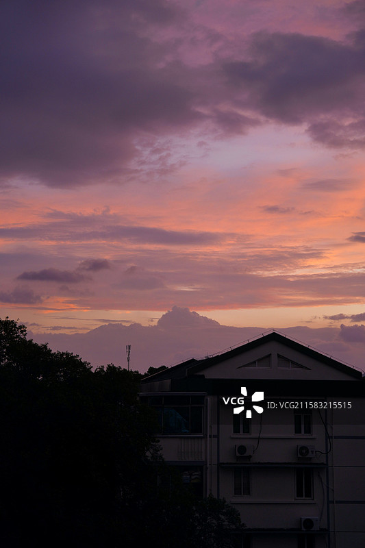 苏州古城区晚霞图片素材