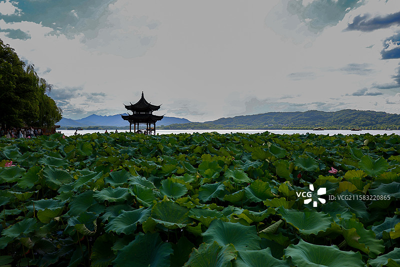 雨前集贤亭图片素材