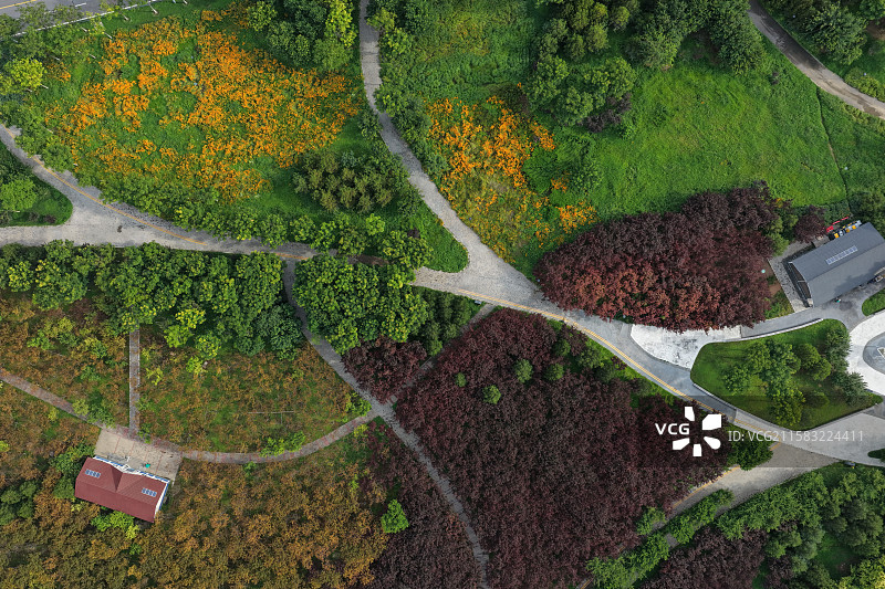 河北省石家庄市滹沱河生态旅游区航拍图片图片素材