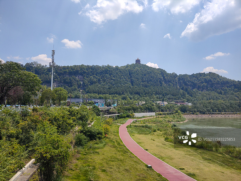 苍溪县嘉陵江红军渡风光图片素材