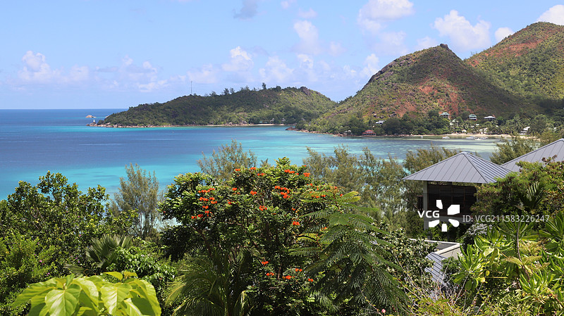 塞舌尔普拉兰岛莱佛士酒店海景图片素材
