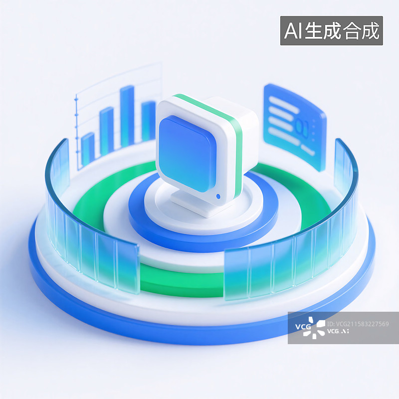 【AI数字艺术】3D金融图标插画图片素材