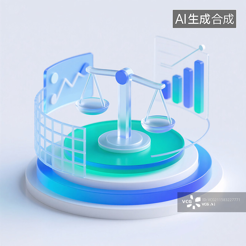 【AI数字艺术】3D金融图标插画图片素材