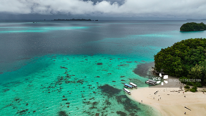 帕劳群岛海景海洋海滩风光航拍高清图图片素材