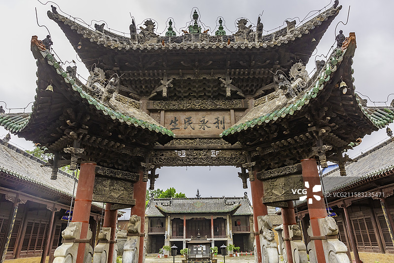 河南社旗县赊店古镇火神庙利永民生牌坊图片素材