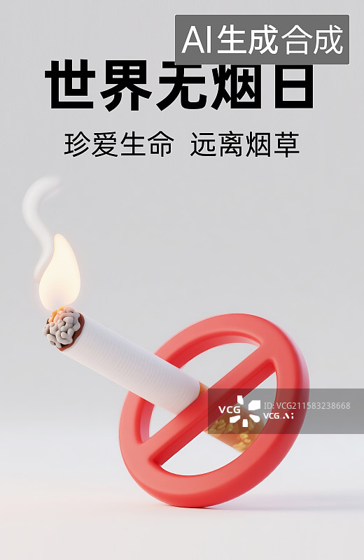 【AI数字艺术】世界无烟日设计海报模板图片素材