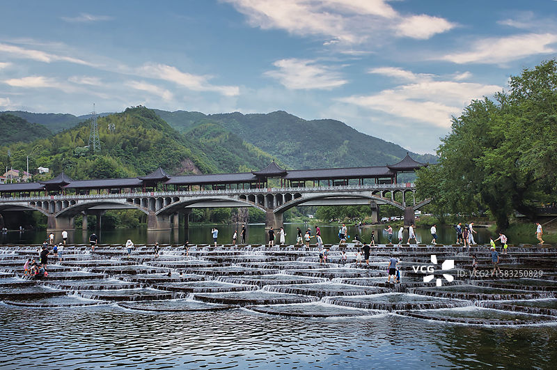 富阳龙鳞坝风景图片素材