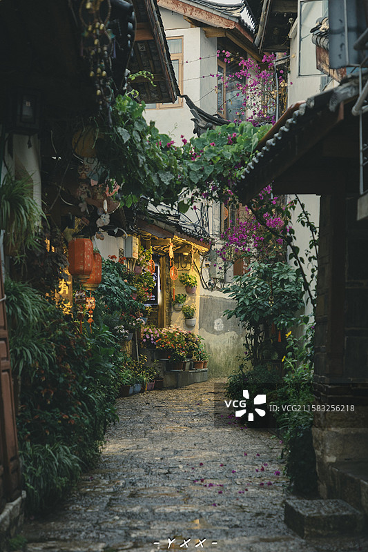 丽江古城的街角图片素材