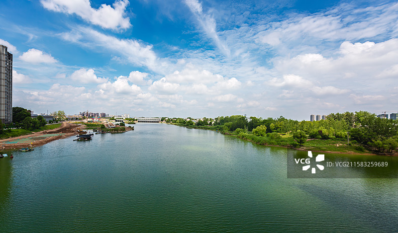 涡河风光及三桥四桥+安徽亳州涡阳图片素材
