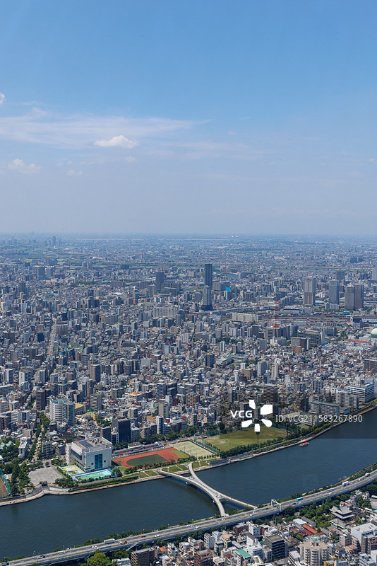 东京都市天际线鸟瞰图图片素材