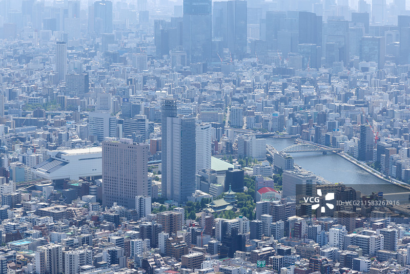 东京都市天际线鸟瞰图图片素材