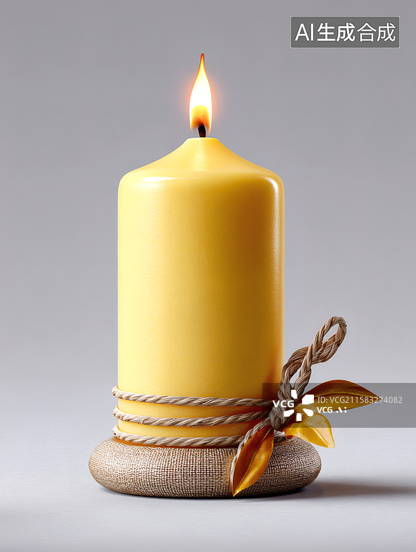 【AI数字艺术】一只黄色的蜡烛图片素材