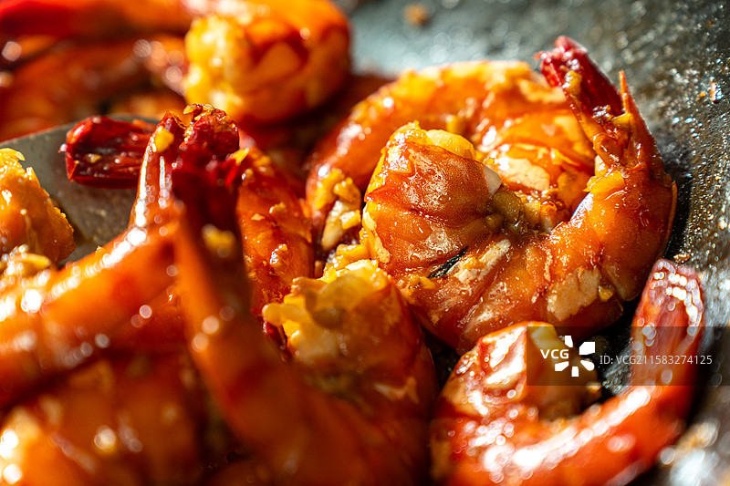 蒜炒大虾图片素材