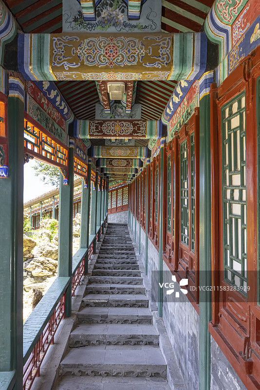 北京北海公园静心斋走廊长廊回廊图片素材