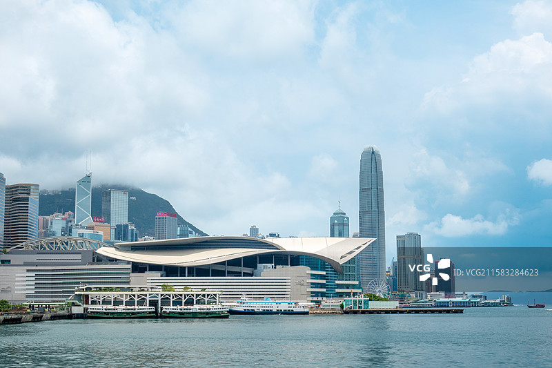 香港会展中心 维多利亚港 香港摩天大楼 金紫荆广场 中环 湾仔 香港回归祖国纪念碑 香港景点旅游图片素材