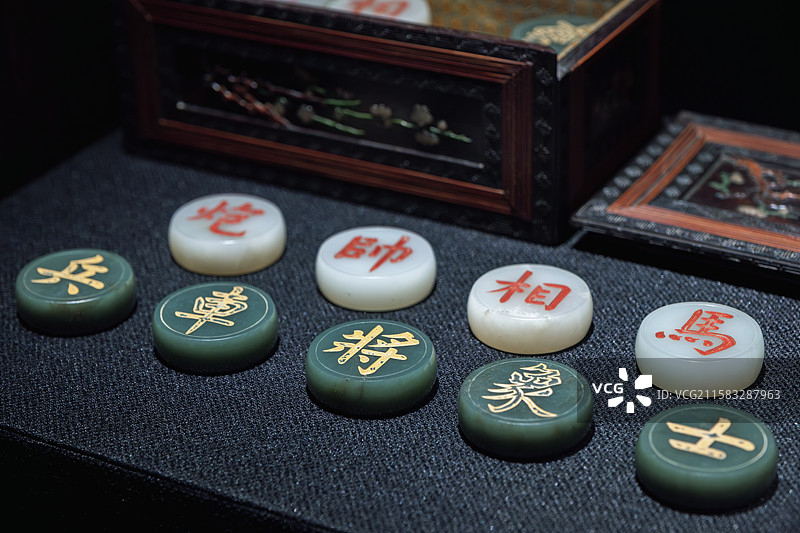 故宫博物院藏清代玉象棋图片素材