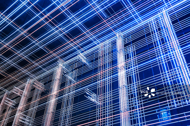 成都-环球中心-灯带幕墙-线条组合图片素材
