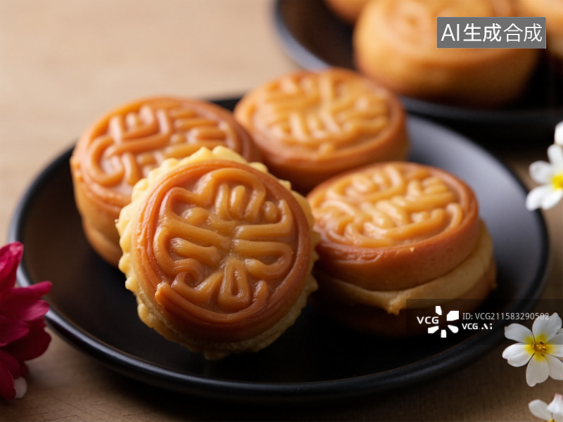 【AI数字艺术】美味月饼图片素材