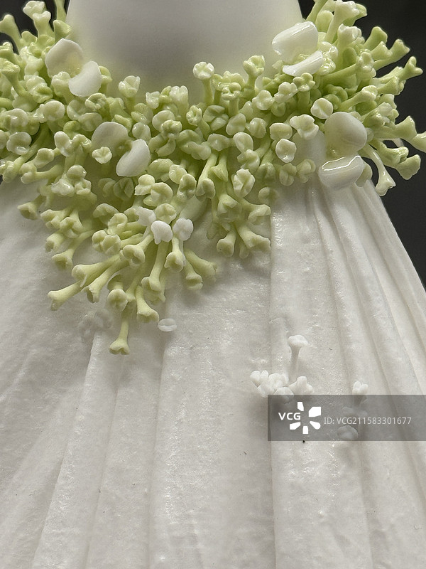 中华艺术宫德化白瓷展览万象本色花语云裳细节特写图片素材