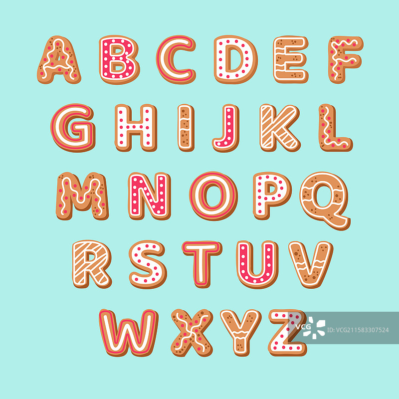 姜饼圣诞字母图片素材