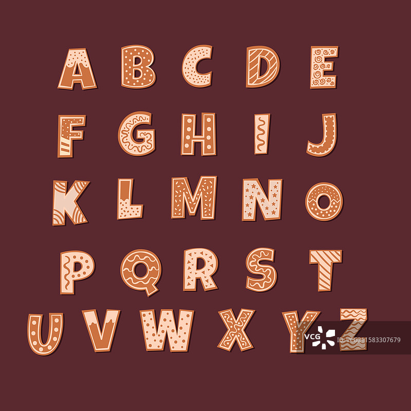 姜饼圣诞字母包图片素材