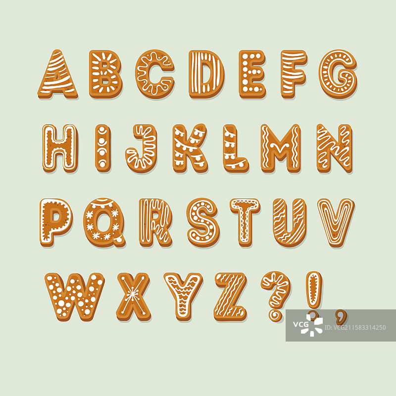姜饼圣诞字母图片素材