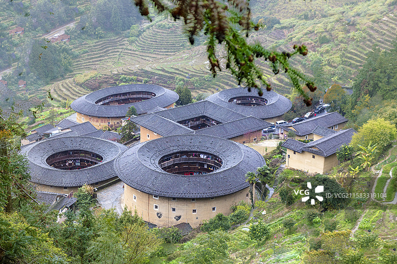 福建省南靖土楼（四菜一汤）风光图片素材