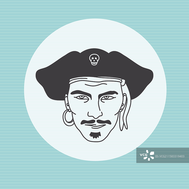 海盗肖像的绘画图片素材