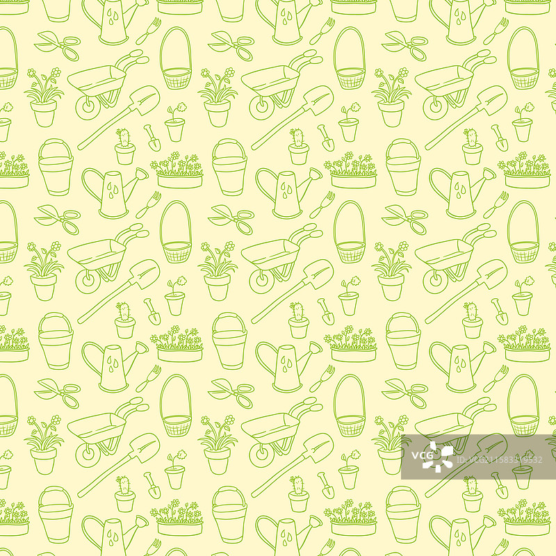 花园工具可编辑图案图片素材