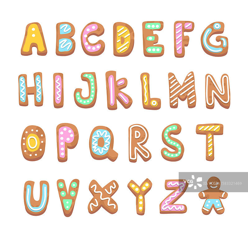 姜饼圣诞字母图片素材