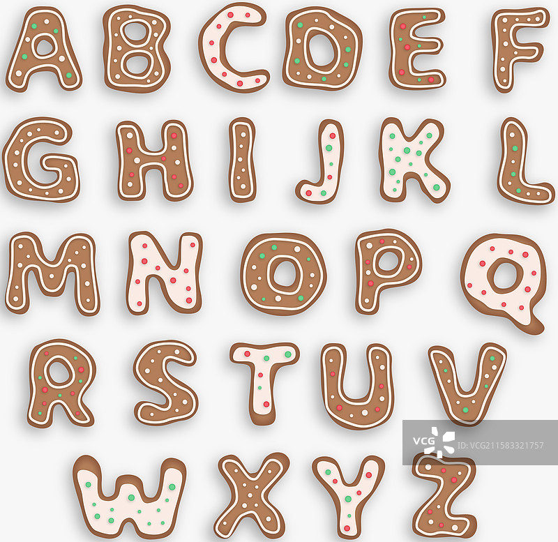 姜饼圣诞字母图片素材