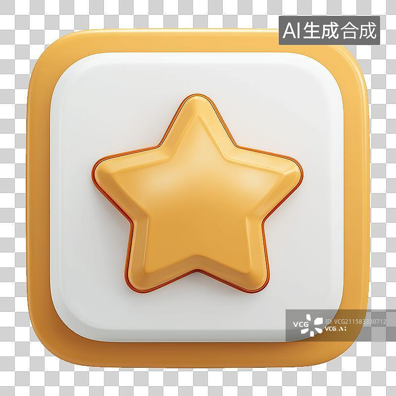 【AI数字艺术】3D风格流媒体按钮之收藏元素图片素材