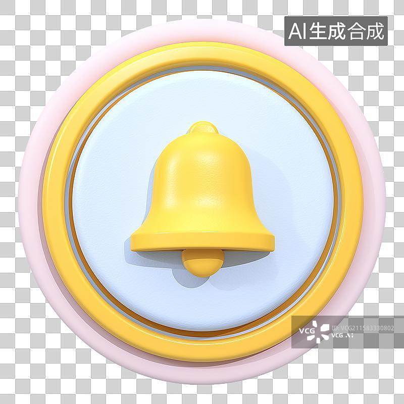 【AI数字艺术】3D风格流媒体按钮之订阅提醒元素图片素材