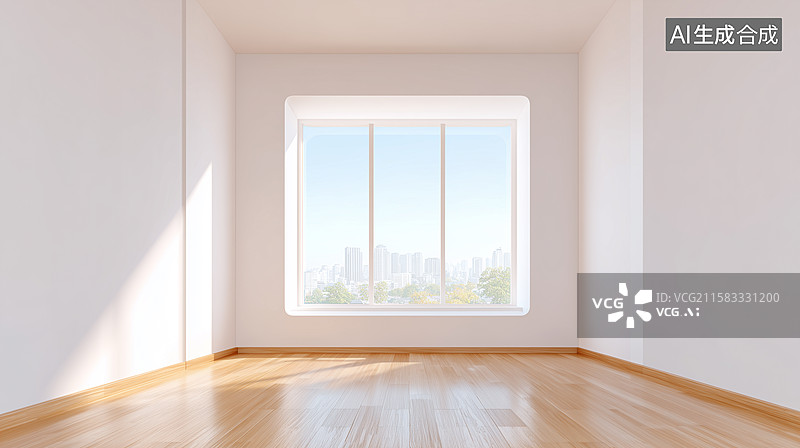 【AI数字艺术】简约空房间3D场景效果图图片素材