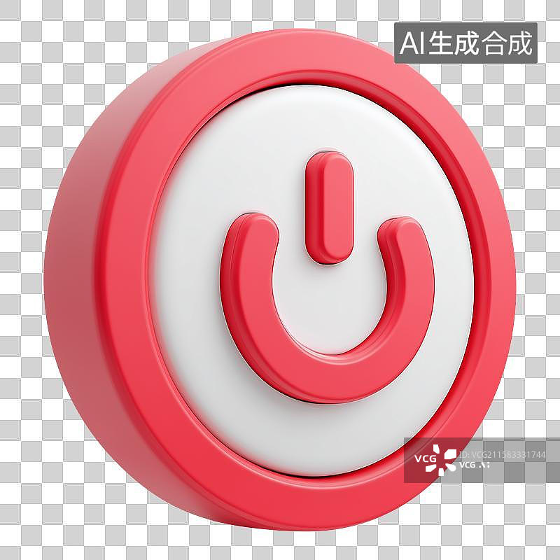 【AI数字艺术】3D风格流媒体按钮之关闭元素图片素材