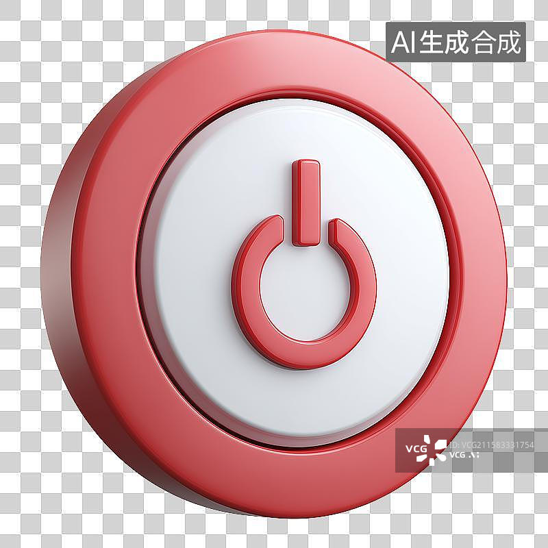 【AI数字艺术】3D风格流媒体按钮之关闭元素图片素材