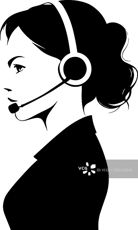 电话营销人员剪影图片素材