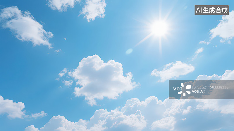【AI数字艺术】户外太阳和晴朗的天空图片素材