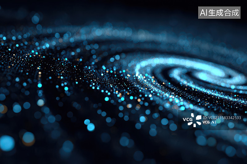 【AI数字艺术】宇宙蓝色星系漩涡星空图图片素材