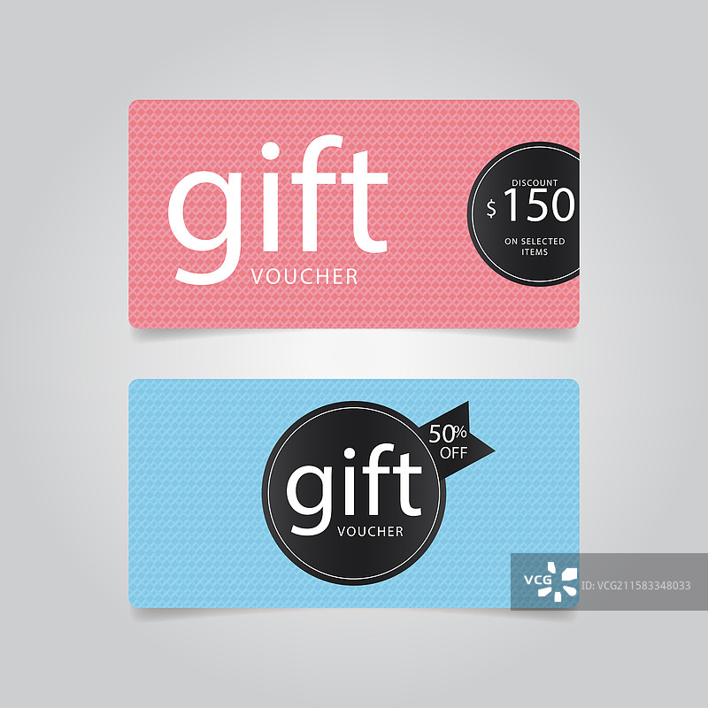 可爱简约的礼品券套装图片素材