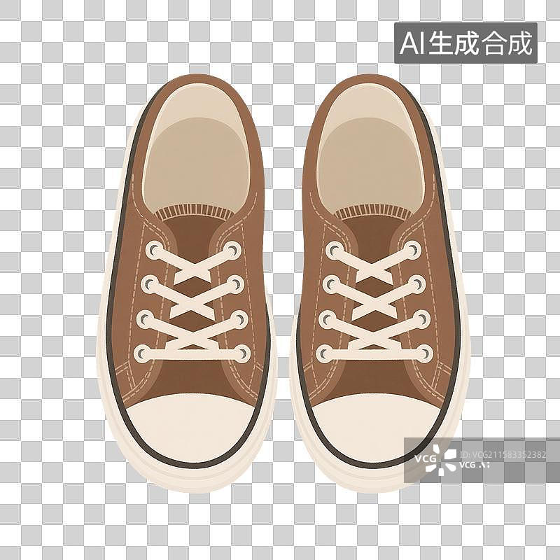 【AI数字艺术】治愈系手绘插画，帆布鞋，休闲鞋，鞋子，春天，夏天，秋天免抠元素图片素材