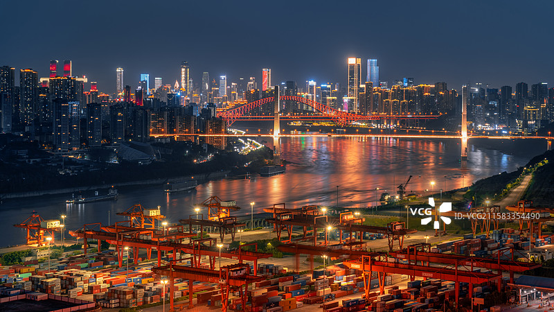 重庆港之夜图片素材