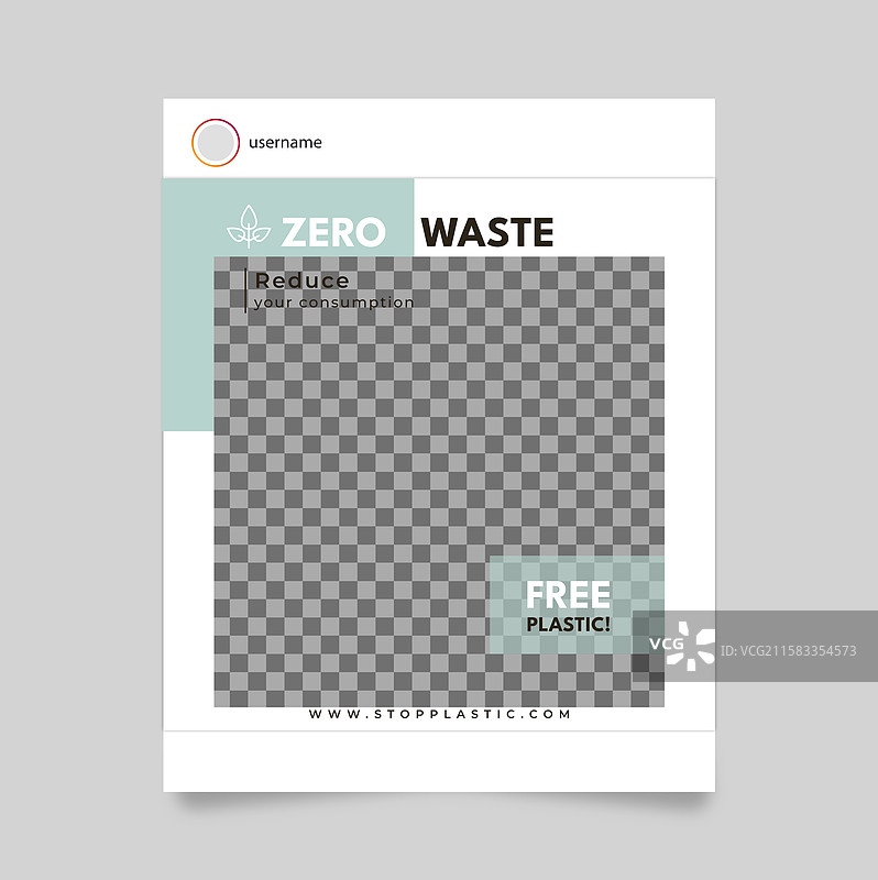 零废弃Instagram故事概念图片素材