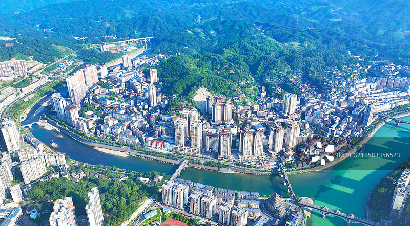 贵州锦屏县城夏日景色图片素材