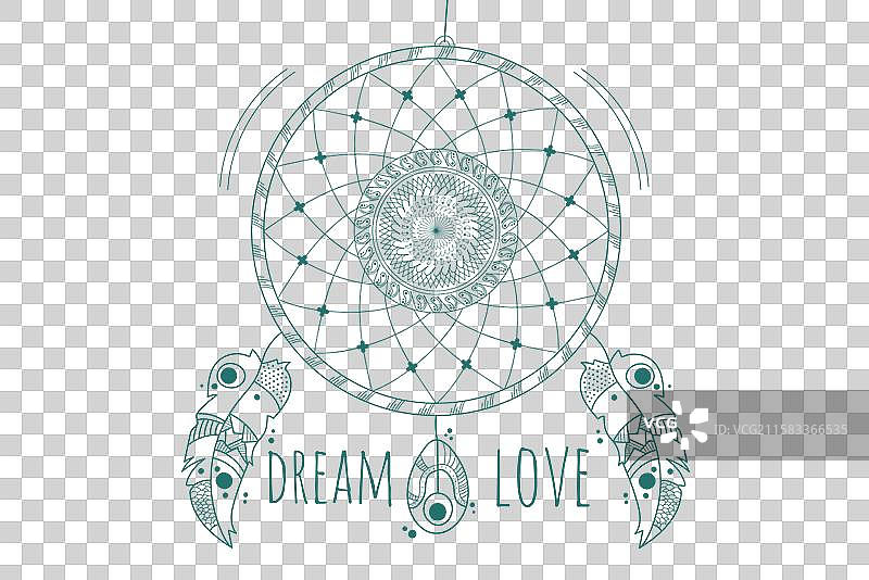 绿色梦捕手背景图片素材