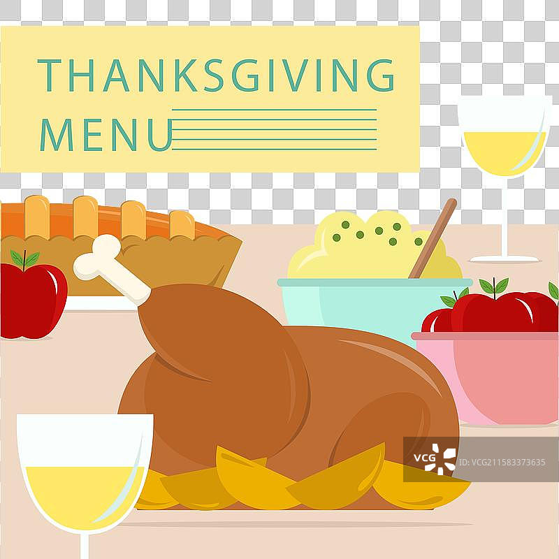 感恩节的丰盛菜单图片素材
