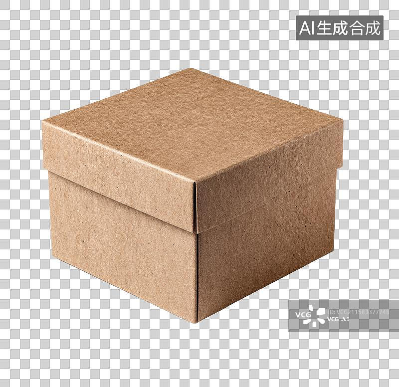 【AI数字艺术】一个简单的方形棕色纸质盒子图片素材