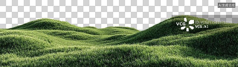 【AI数字艺术】清晨柔和阳光下的起伏绿色丘陵图片素材