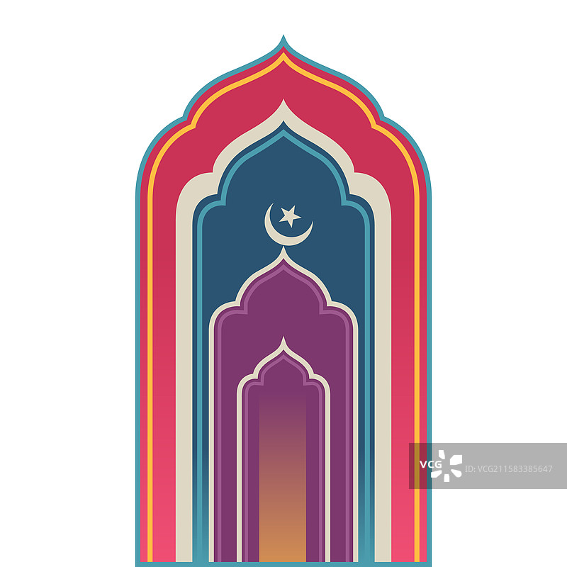清真寺尖塔横幅和海报模板图片素材