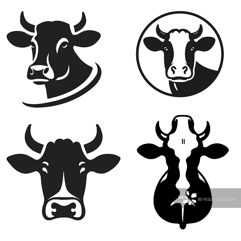 牛头标志 - 极简且多功能的设计图片素材